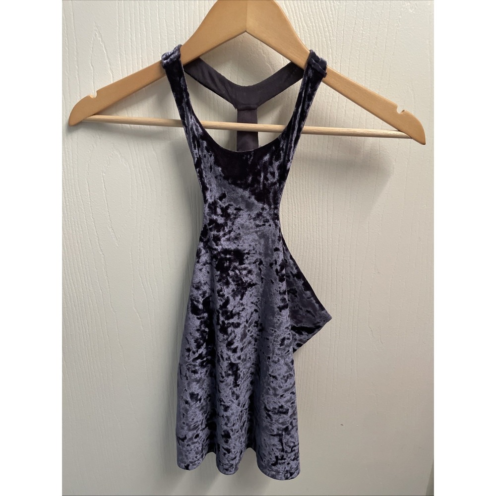 Free People Purple Velvet High Neck Top  Intimately Free Boho Revival W Medium